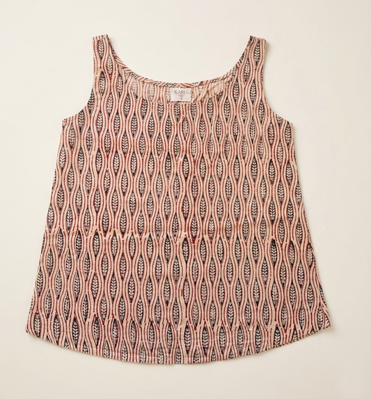 Block Printed Cotton Singlet