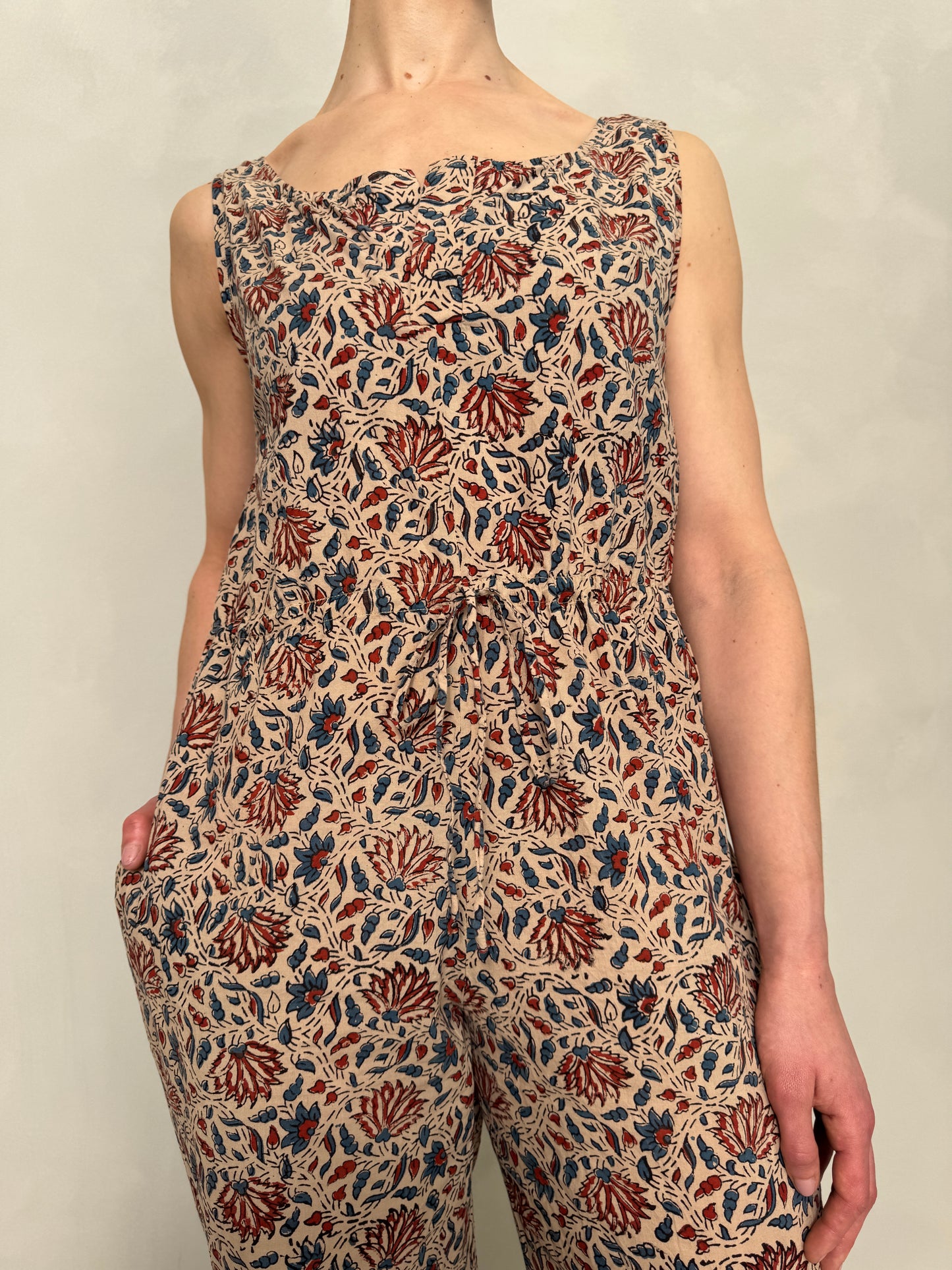 Block Printed Cotton Jumpsuit