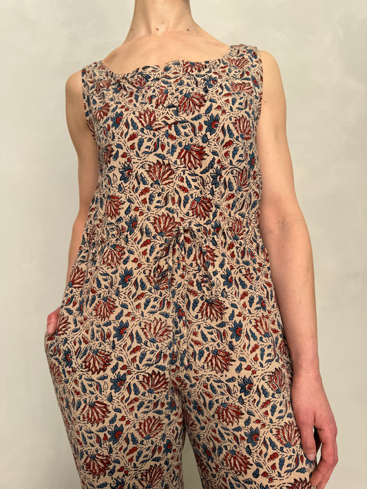 Block Printed Cotton Jumpsuit