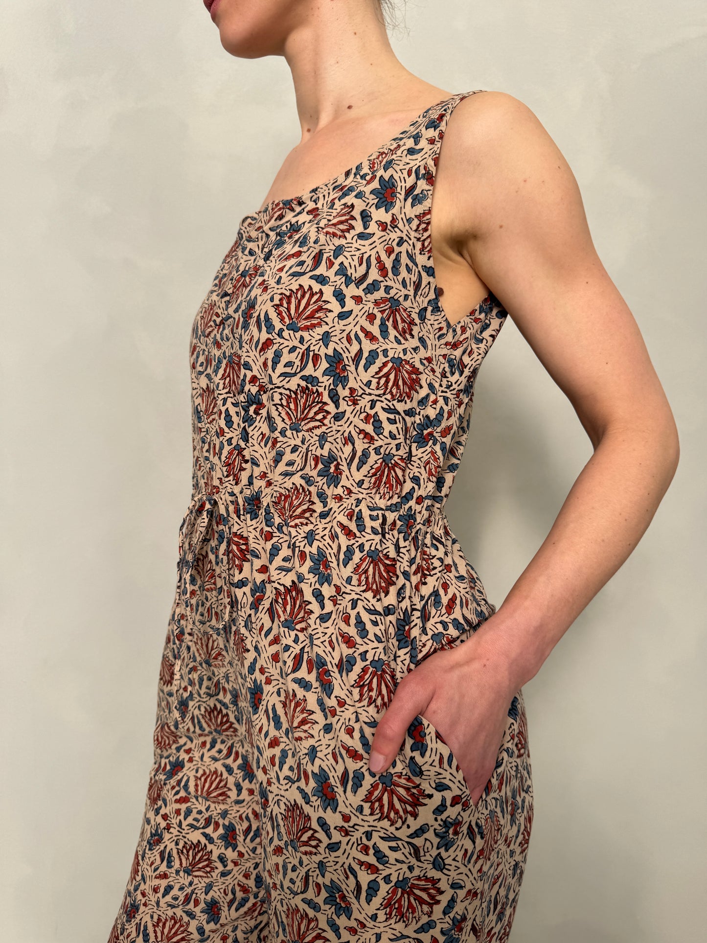 Block Printed Cotton Jumpsuit