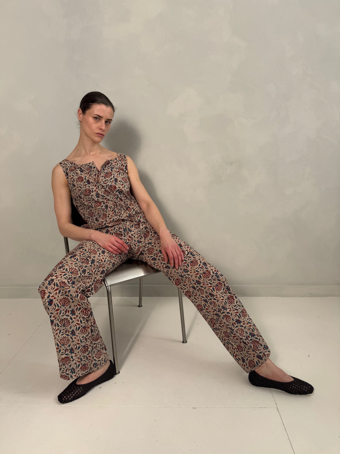Block Printed Cotton Jumpsuit