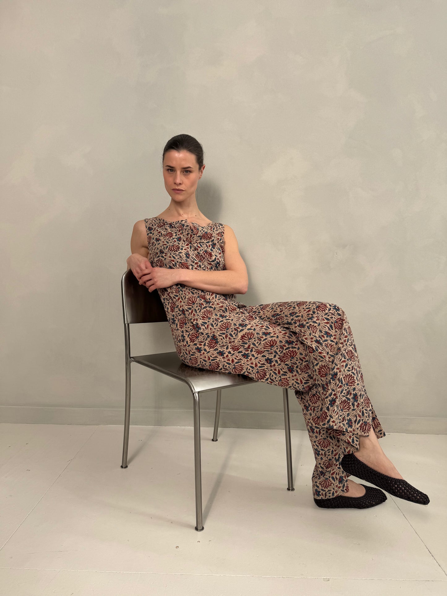Block Printed Cotton Jumpsuit