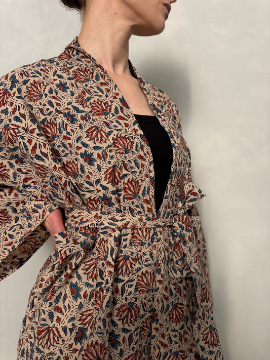 Block Printed Cotton Kimono