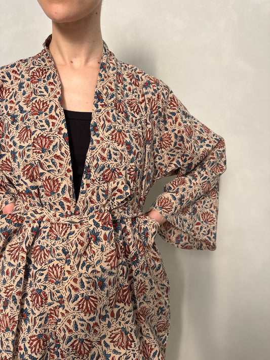 Block Printed Cotton Kimono